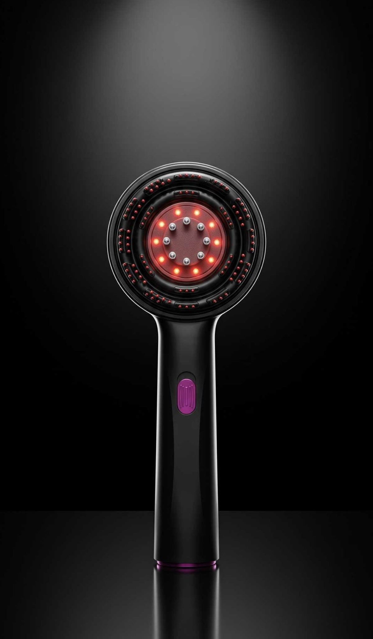 Brosse Hairflow allumée sur fond noir